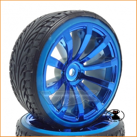 Drift Wheels Rims Blue-Chrome 1:10 (2 pieces) - VRX 010C002C