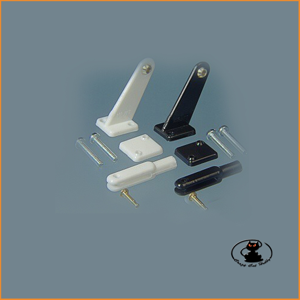 Mini Long Type Bracket with Uniball and fork (pair) H 23 mm hole 1.5 mm in resin - MP Jet 2233B