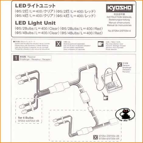 Istruzioni Luci Led Posteriori (2 led rossi ø 5 mm) - Kyosho 97054-2R-B