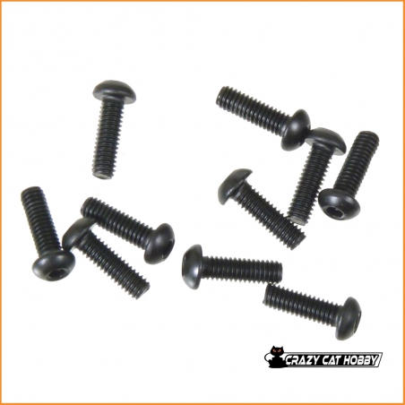 M2,5x8 Hex Socket Button Head Burnished Screws ( 10 pcs ) B07304 Mugen 4944925026898