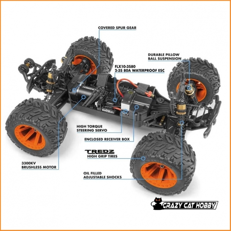 MAVERICK QUANTUM FLUX 80A BRUSHLESS MONSTER TRUCK 4WD 1/10 - 150202 - TELAIO