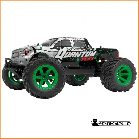 MAVERICK QUANTUM MT FLUX 80A BRUSHLESS MONSTER TRUCK 4WD 1/10 - 150203 - 5050864027168 - COLORE ARGENTO NERO VERDE