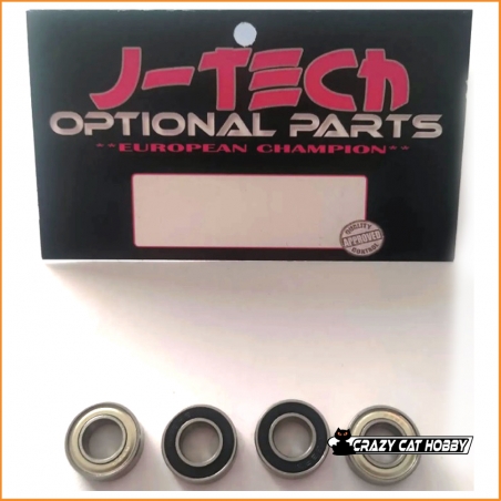 JT072 BEARINGS 8x16x5 MM SHIELDED STEEL/TEFLON - 4 PCS - J-TECH