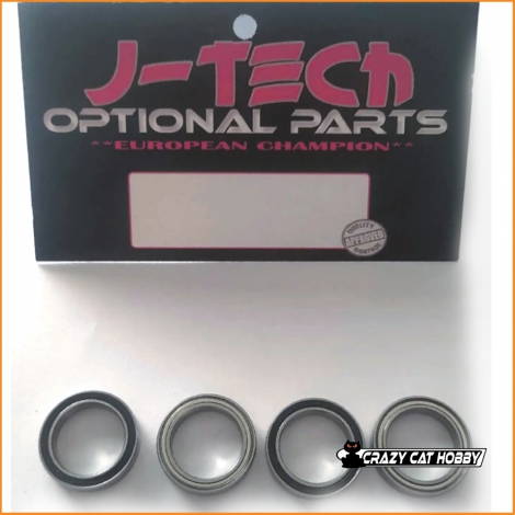 JT073 CUSCINETTI 15x21x4 MM SCHERMATI ACCIAIO/TEFLON - 4 P.ZI - J-TECH