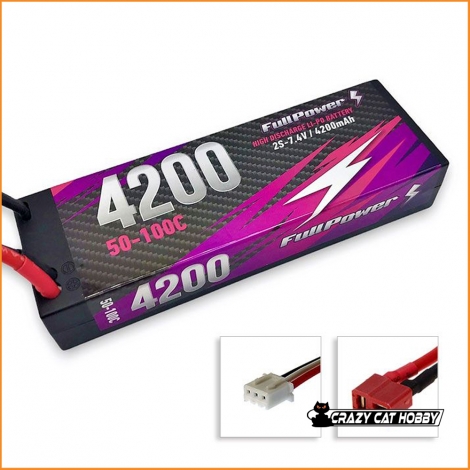 FullPower Lipo battery 2s 4200mAh 50-100C Hardcase deans - 448722 -EEILCC