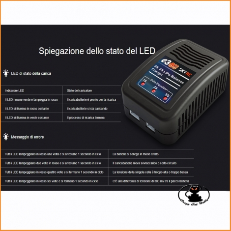 SkyRc E3 V2 CARICABATTERIE PER Lipo 2S-3S - SK-100081-06