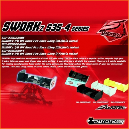 SWORKz ALETTONE 1:8 OFF ROAD PRO RACE NERO - SW-228022ABK