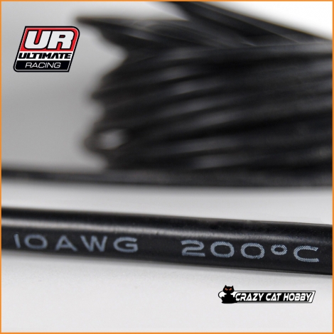 10AWG BLACK SILICONE WIRE ( 50 cm ) Ultimate Racing