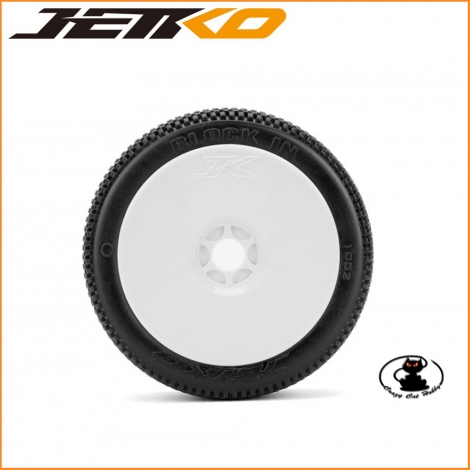 Gomme Jetko 1:8 Block In Super Soft Incollate ( 1 coppia ) JK1002SSRW - 4711264599549