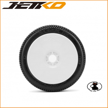 Gomme Jetko 1:8 Block In Super Soft Incollate ( 1 coppia ) JK1002SSRW