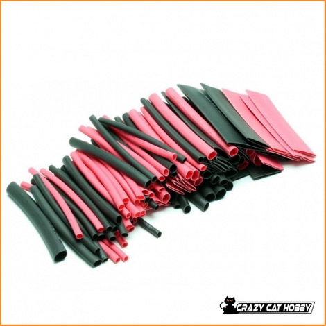 TERMORETRAIBILE TERMORESTRINGENTE ROSSO NERO 100 PEZZI PRETAGLIATI VARIE MISURE - C8203 - 4056534039524