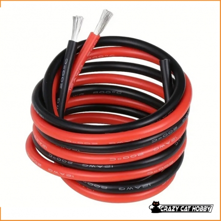 12AWG BLACK  RED SILICONE WIRE ( 100+100 cm ) PICHLER - C2878 - 4056534003556