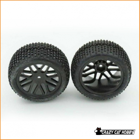 REAR 1:10 RTR BUGGY WHEELS - BLACK BULL BB22426