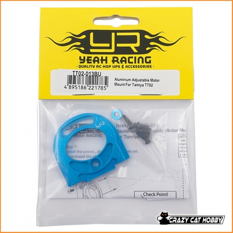 SUPPORTO MOTORE ALLUMINIO BLU TT02 TAMIYA - YEAH RACING TT02-013B - 2010103020131