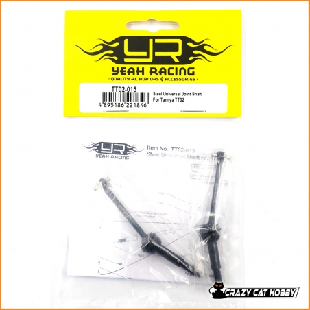 STEEL UNIVERSAL JOINT SHAFT TAMIYA TT02 - Yeah Racing TT02-015 - 4895186221846