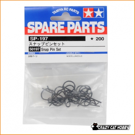 SNAP PIN SET 1/10 BURNISHED BODY CLIPS - TAMIYA 50197 - 4950344501977 - SP-197